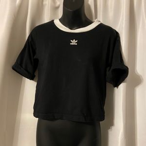Adidas crop top black and white